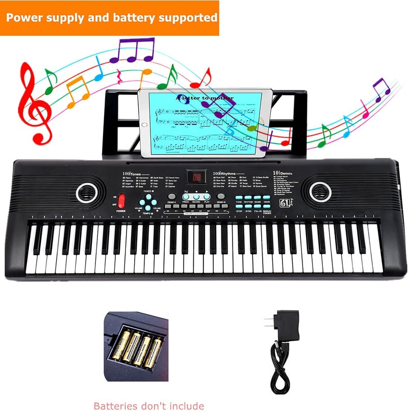Semart Keyboard Piano 61 Key Music Electric Piano For Kids Beginner W/Dual Speaker Microphone Portable Digital Piano Birthday Christmas Gifts - Image 3